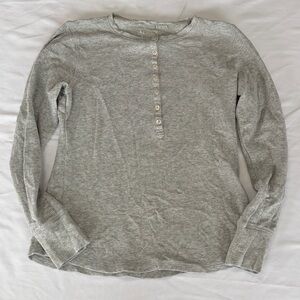L.L. Bean Heather Gray Henley Top Size XS
